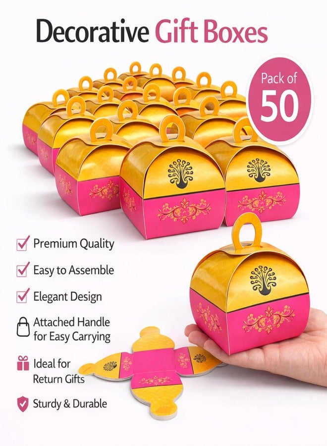 DIGI ART'S DIGI ART’S Decorative Folding Paper Gift Boxes for Chocolates & Dry Fruits, Premium Return Gift Packaging for Wedding, Birthday & Festive Events (Pack of 50, Red) - Image 5